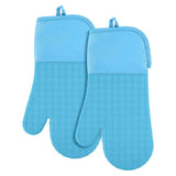Oven Mitts and Pot Holders 4 Sets, Heat Resistant 500 ℉ Oven Mitt and Pot Holder, Long Oven Mitts with Recycled Cotton Infill and Silicone Non-Slip Surface (Blue) In Australia - Darrahopens