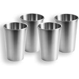 500ML Stainless Steel Pint Cup, Set of 4, Healthy Unbreakable and Stack-able, Drinking Glasses, Beer Mug for Bar, Home, Outdoor (silver) In Australia - Darrahopens