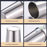 500ML Stainless Steel Pint Cup, Set of 4, Healthy Unbreakable and Stack-able, Drinking Glasses, Beer Mug for Bar, Home, Outdoor (silver) In Australia - Darrahopens
