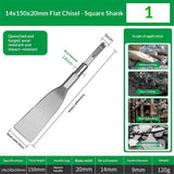 Tile Chisel Hammer Steel Ideal for Removing Tiles, Smaller Grout Joints  Straight Edge for Smaller Grout Joints, Removing Tiles（  14 * 150 flat head） In Australia - Darrahopens