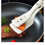 2-in-1 Silicone Spatula Tongs - Heat-Resistant Food Turner & Tongs for Flipping Fish, Steak, Pancakes - Non-Scratch, (white) In Australia - Darrahopens