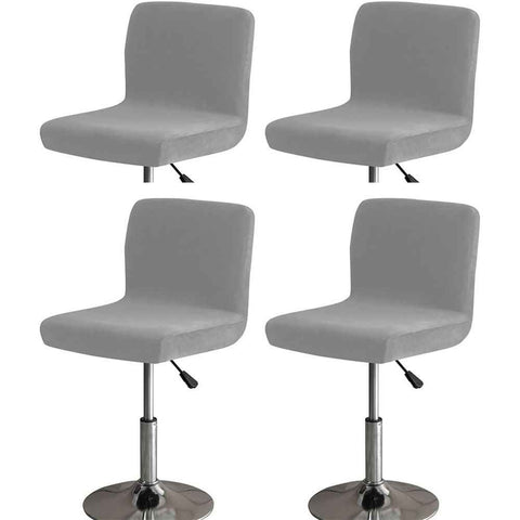 Bar Stool Covers Set of 4 Stretch Pub Counter Stool Chair Covers with Backs, Square Swivel Barstool Seat Slipcover with Elastic Bottom (dark Grey) In Australia - Darrahopens