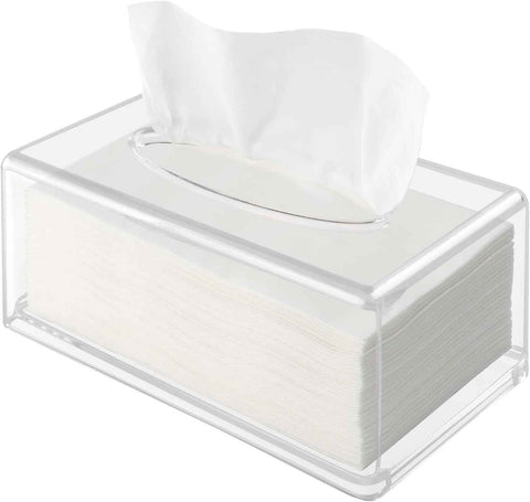 acrylic Tissue Box Holder,Clear Tissue Box Cover Rectangle for Kleenex Tissue Cube Box,Napkin,Facial Tissue Dispenser Box Case for Countertop,Bathroom（small） In Australia - Darrahopens