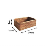 Rattan Storage Baskets Rectangle Woven Bread Basket Rectangular Wicker Serving Organizer Tray Rattan Fruit Basket, Stackable Wicker Organizer（20*14*7cm） In Australia - Darrahopens