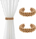 4pcs Curtain Tiebacks Curtain Ties Braided Curtain tie Backs Handmade Curtains tiebacks Curtain Holder Tie Backs for Curtains Rustic Style Curtain holdbacks（brown hemp rope） In Australia - Darrahopens