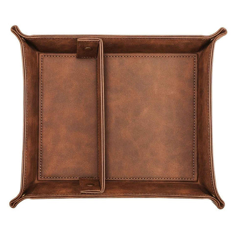 Tray desktop storage rack, detachable 2 compartments tray bedside dressing table bedside table desktop storage board, brown In Australia - Darrahopens