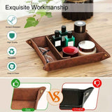 Tray desktop storage rack, detachable 2 compartments tray bedside dressing table bedside table desktop storage board, brown In Australia - Darrahopens