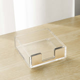Transparent Acrylic Rose Gold Large Memo Box Marble Office Desktop Storage and Organizing Supplies，Gold