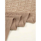 Women's Fringe Shrug Sweaters Shawl Front Warp Cardigan Hollow Out Knitted Shawl Wraps（khaki） In Australia - Darrahopens