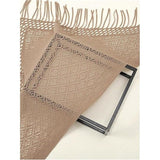 Women's Fringe Shrug Sweaters Shawl Front Warp Cardigan Hollow Out Knitted Shawl Wraps（khaki）