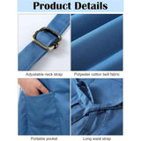 Hanging neck canvas apron long style Pottery Apron with Split Leg, Long Unisex Artist Aprons with 3 Pockets for Ceramics & Clay（ Blue) In Australia - Darrahopens
