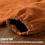 a pair of Leather Welding Work Sleeves for Men&Women - Heat&Flame Resistant Arm Protection with  Stitching and Cotton Lining In Australia - Darrahopens