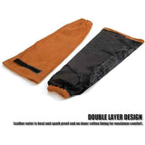 a pair of Leather Welding Work Sleeves for Men&Women - Heat&Flame Resistant Arm Protection with  Stitching and Cotton Lining In Australia - Darrahopens
