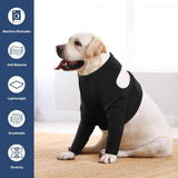 Dog Recovery Suit for Front Legs, Adjustable Dog Leg Sleeves to Stop Licking, Dogs Elbow Braces Protector for Leg Injuries Shoulder Wound,Black,L In Australia - Darrahopens
