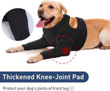 Dog Recovery Suit for Front Legs, Adjustable Dog Leg Sleeves to Stop Licking, Dogs Elbow Braces Protector for Leg Injuries Shoulder Wound,Black,L In Australia - Darrahopens