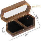 Wooden Ring Box Transparent Lid Couple Rings Box for Engagement Wedding Box Two Slots Small Jewelry Box for Stud Earrings Bracelet Necklace（black） In Australia - Darrahopens