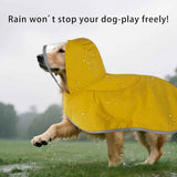 Dog Raincoat, Adjustable Dog Rain Jacket Clear Hooded Double Layer, Waterproof Poncho with Reflective Strip Straps and Storage Pocket for Small Medium Large Puppies(M) In Australia - Darrahopens