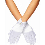 Elegant satin gloves for weddings and brides - Short wrist satin gloves for opera and dinner parties, shopping guide counter accessories display gloves（white） In Australia - Darrahopens