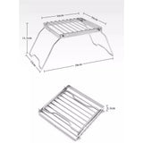 2pcs Folding Campfire Grill, 304 Stainless Steel Portable Campfire Grill Grate Small Camping Campfire Grill Grate Over Fire Pit Camping Grill for Outdoor Backpacking BBQ