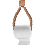 2 Pcs Natural Fiber Rope and Wood Roll Holder NonDrill Design Tissue Storage and Towel Shelf for Rental Homes （square） In Australia - Darrahopens