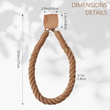 2 Pcs Natural Fiber Rope and Wood Roll Holder NonDrill Design Tissue Storage and Towel Shelf for Rental Homes （square） In Australia - Darrahopens