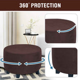Velvet Round  Covers Footstool Protector Covers Storage Stool Covers Stretch with Elastic Bottom, Feature Velvet  Fabric (small, brown) In Australia - Darrahopens