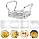 Fry Maker, 5in 1 Stainless Steel Potatoes Fruit Cutter Chipper Chopper Maker French Fry Tool Kitchen Gadgets In Australia - Darrahopens