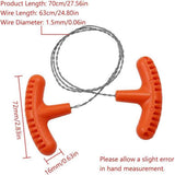 Outdoor Survival Saw Wire Steel Wire Rope with Handle Cutting Tool Cutting Steel Chain for Wood Camping Hiking Hunting (Orange 63cm), 1 PCS In Australia - Darrahopens