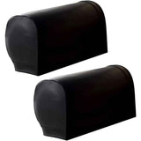 Waterproof Faux Pu Leather Armrest Covers Vintage Stretch Arm Covers for Chairs Couch Sofa Armchair Slipcovers for Recliner Sofa 2pcs,Black In Australia - Darrahopens