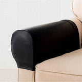 Waterproof Faux Pu Leather Armrest Covers Vintage Stretch Arm Covers for Chairs Couch Sofa Armchair Slipcovers for Recliner Sofa 2pcs,Black In Australia - Darrahopens