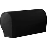 Waterproof Faux Pu Leather Armrest Covers Vintage Stretch Arm Covers for Chairs Couch Sofa Armchair Slipcovers for Recliner Sofa 2pcs,Black
