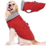 Warm Dog Coat Waterproof Dog Jacket Reflective Vest with Adjustable Buckle Hook & Loop, Windproof Winter Jacket Dogs Coats for Small Medium Large Dogs, Red,L In Australia - Darrahopens