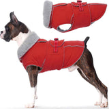 Warm Dog Coat Waterproof Dog Jacket Reflective Vest with Adjustable Buckle Hook & Loop, Windproof Winter Jacket Dogs Coats for Small Medium Large Dogs, Red,L In Australia - Darrahopens