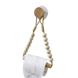 Rope Toilet Paper Holder, Wood Bead Hemp Rope Towel Holder, 2 Pcs Wall Mount Boho Toilet Tissue Holder No-Drill Bathroom Towel Holder In Australia - Darrahopens