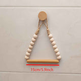 Rope Toilet Paper Holder, Wood Bead Hemp Rope Towel Holder, 2 Pcs Wall Mount Boho Toilet Tissue Holder No-Drill Bathroom Towel Holder In Australia - Darrahopens