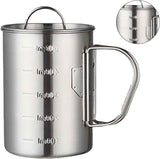 Stainless Steel Camping Cup, 500ml Fireproof Metal Cup with Lid and Foldable Handle, High Temperature Direct Heating, Great for Backpacking In Australia - Darrahopens
