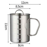 Stainless Steel Camping Cup, 500ml Fireproof Metal Cup with Lid and Foldable Handle, High Temperature Direct Heating, Great for Backpacking In Australia - Darrahopens