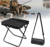 Portable Stool for Mountaineering and Hiking, Lightweight Foldable Stool with Carrying Bag, Outdoor Footstool for Picnic Hiking Fishing (BLack, Small) In Australia - Darrahopens