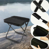 Portable Stool for Mountaineering and Hiking, Lightweight Foldable Stool with Carrying Bag, Outdoor Footstool for Picnic Hiking Fishing (BLack, Small) In Australia - Darrahopens