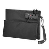 Notary Bag with Lock, Double layer Cash Bag, Notary Supplies, Valuable Storage Bag,Lock Bag travel safe（black） In Australia - Darrahopens