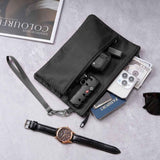 Notary Bag with Lock, Double layer Cash Bag, Notary Supplies, Valuable Storage Bag,Lock Bag travel safe（black） In Australia - Darrahopens