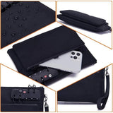 Notary Bag with Lock, Double layer Cash Bag, Notary Supplies, Valuable Storage Bag,Lock Bag travel safe（black）