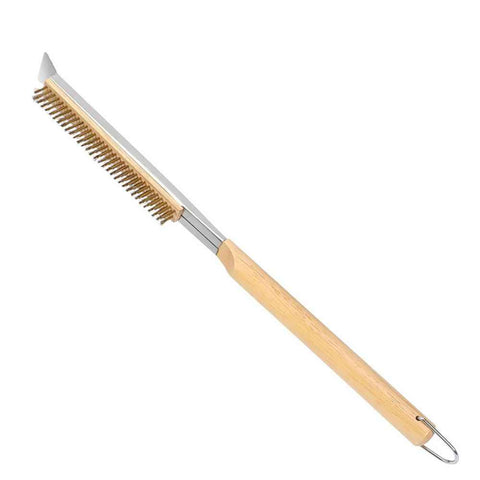 Pizza Oven Brush with Scraper Pizza Oven Brush with Scraper,Copper Wire Pizza Brush with Wood Handle, Portable Pizza Scraper, Outdoor Pizza Oven Accessories In Australia - Darrahopens