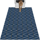 Cat Litter Mat, 103CM*64CM Trimable & Soft Foam Pad, Leak-Proof & Non-Slip Bottom, Reusable （Blue background with white stripes） In Australia - Darrahopens