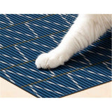 Cat Litter Mat, 103CM*64CM Trimable & Soft Foam Pad, Leak-Proof & Non-Slip Bottom, Reusable （Blue background with white stripes） In Australia - Darrahopens