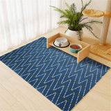 Cat Litter Mat, 103CM*64CM Trimable & Soft Foam Pad, Leak-Proof & Non-Slip Bottom, Reusable （Blue background with white stripes） In Australia - Darrahopens