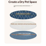 Cat Litter Mat, 103CM*64CM Trimable & Soft Foam Pad, Leak-Proof & Non-Slip Bottom, Reusable （Blue background with white stripes） In Australia - Darrahopens