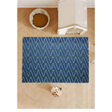 Cat Litter Mat, 103CM*64CM Trimable & Soft Foam Pad, Leak-Proof & Non-Slip Bottom, Reusable （Blue background with white stripes） In Australia - Darrahopens