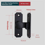 Heavy Duty 90 Degree Barn Door Lock,  Stainless Steel Security Sliding Door Latch for Barn, Garden, Bathroom, Fence, Shed - Anti-Rust and Robust (Short/Black) In Australia - Darrahopens