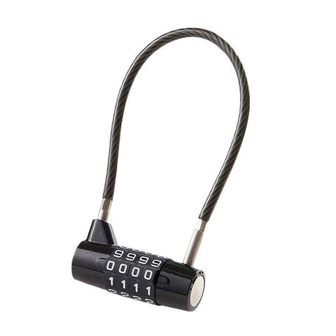 Combination Lock Cable Lock with 4 Digits Cabinet Lock with  Durable Cable Ideal for lockers, Gym, gate, Fence, Toolbox, case, hasp Storage and Outdoor（black175mm） In Australia - Darrahopens